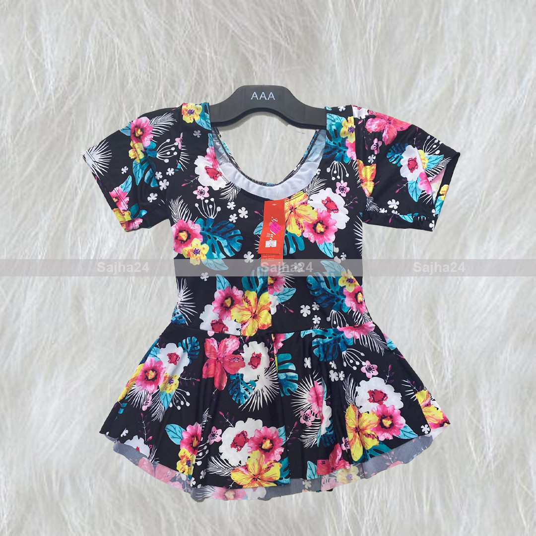Girl Floral Swim Dress