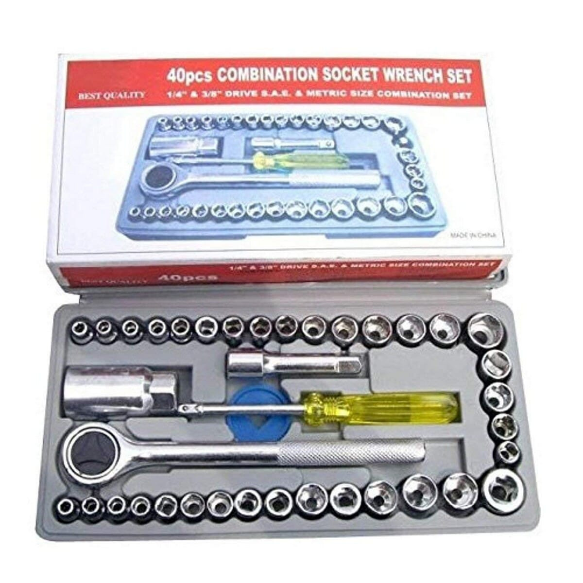 Sajha24 40-Pc Combination Socket Wrench Set