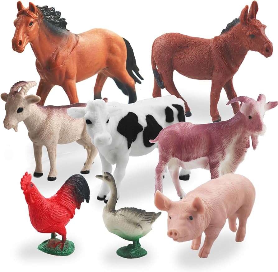 Sajha 24 Domestic Animal Toy Set For Pack of 8 piece