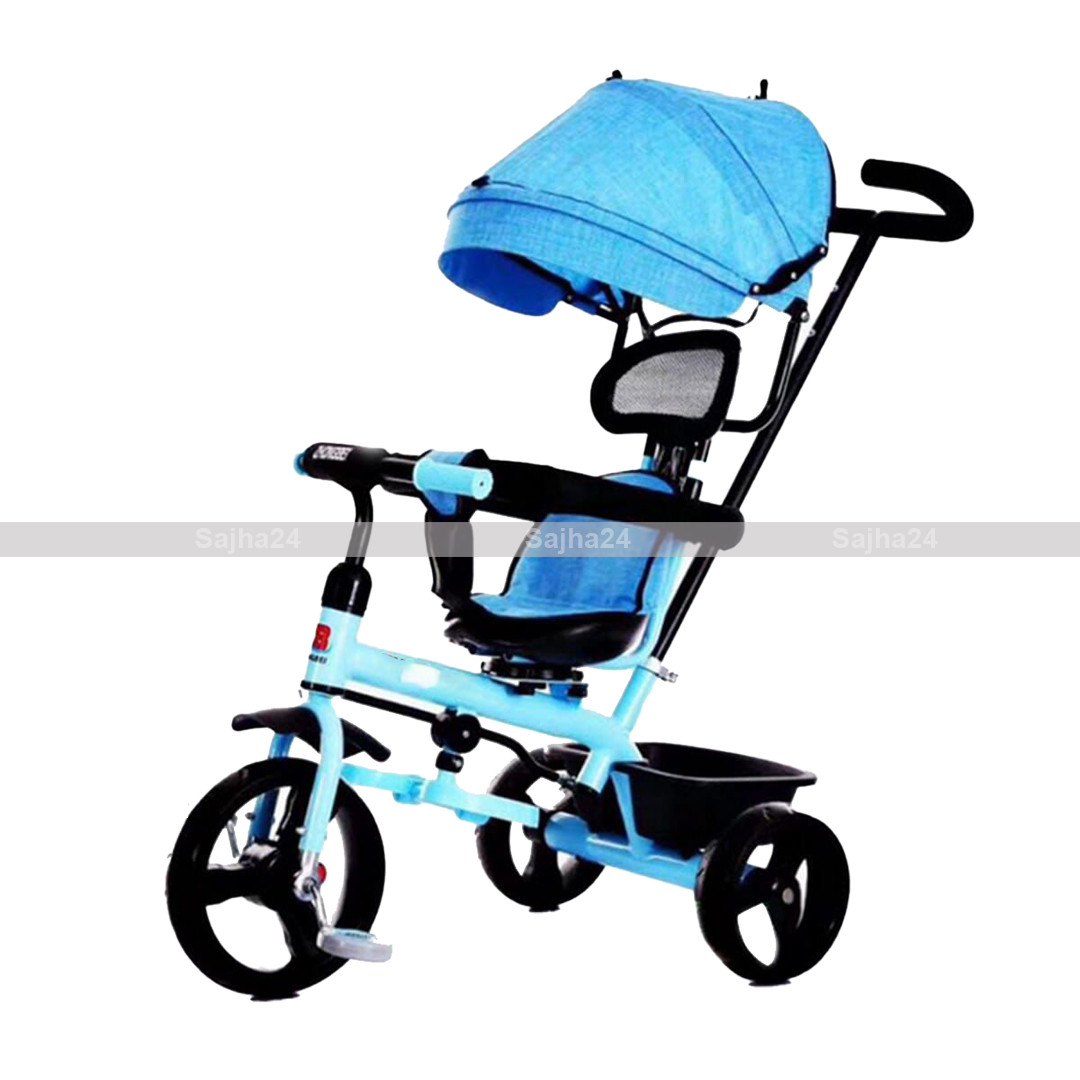 Kids 3 in 1 Tricycle with Canopy Blue